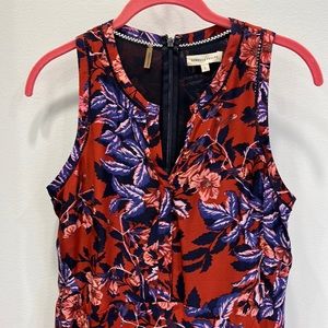 Rebecca Taylor Red and Purple Floral Mini Dress